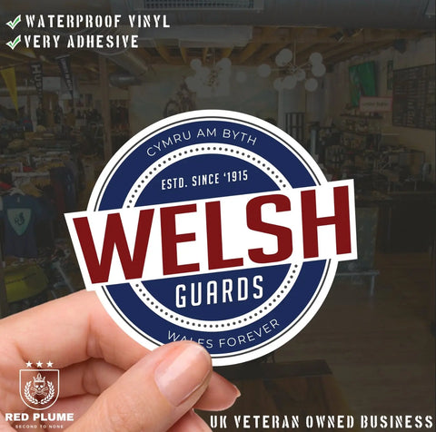Welsh Guards - 6 Best-Selling Waterproof Stickers bundle - Red Plume