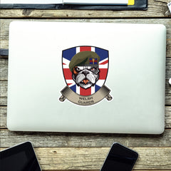 Welsh Guards British Bulldog and Union Jack Shield Vinyl Sticker - 10cm redplume
