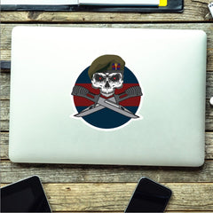 Welsh Guards Car Decal - Stylish Skull and Crossed Bayonets Design redplume
