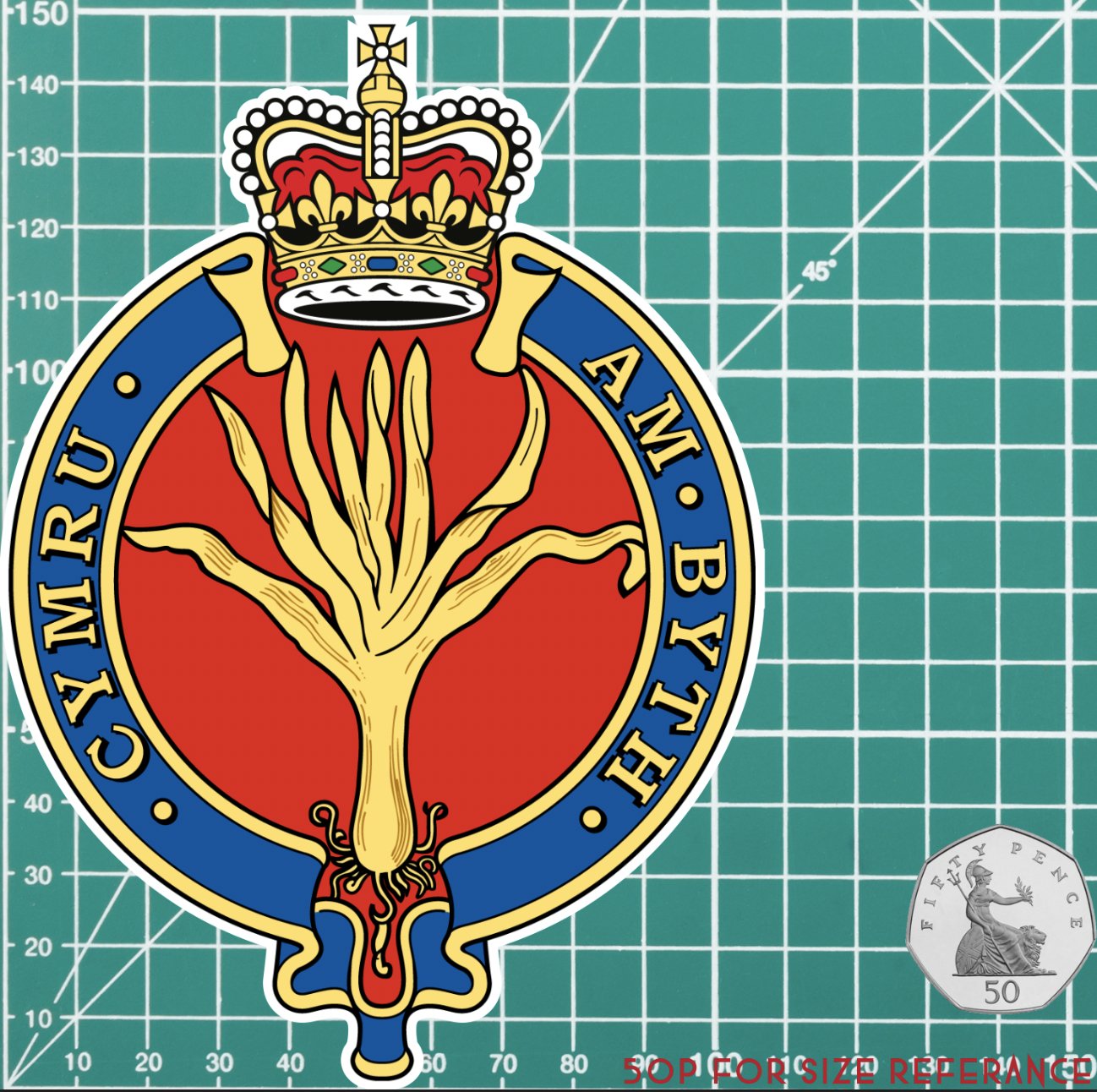 Welsh Guards Cipher Waterproof Vinyl Stickers - Official MoD Reseller redplume