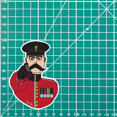 Welsh Guards, Lord Kitchener Waterproof Vinyl Stickers, 10cm High redplume