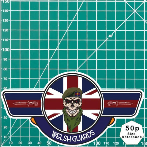 Welsh Guards UV Laminated Vinyl Sticker - Wings - Red Plume