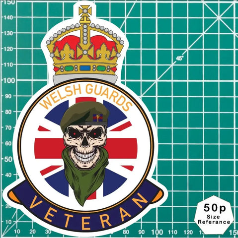 Welsh Guards Veteran UV Laminated Lord Kitchener & Beret Decal - Red Plume