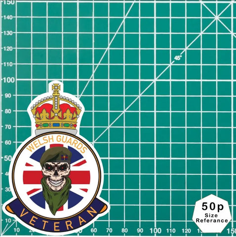 Welsh Guards Veteran UV Laminated Lord Kitchener & Beret Decal - Red Plume