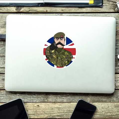 Welsh Guards Vinyl Waterproof Sticker, Lord Kitchener Design - Red Plume