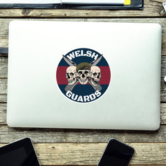 Welsh Guards Waterproof Vinyl Stickers Three Skull Design redplume