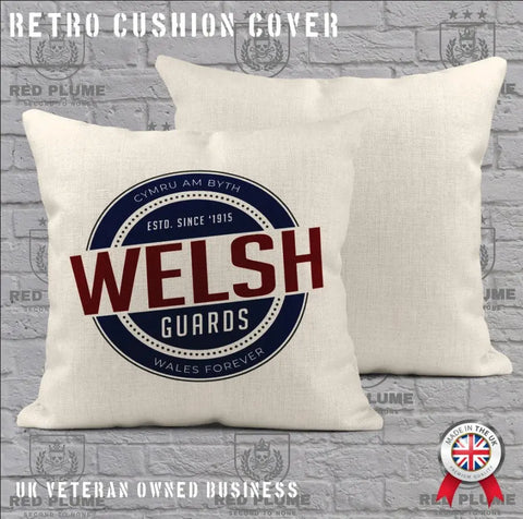 Welsh Guards Retro Cushion Cover - Ideal Stocking Filler redplume