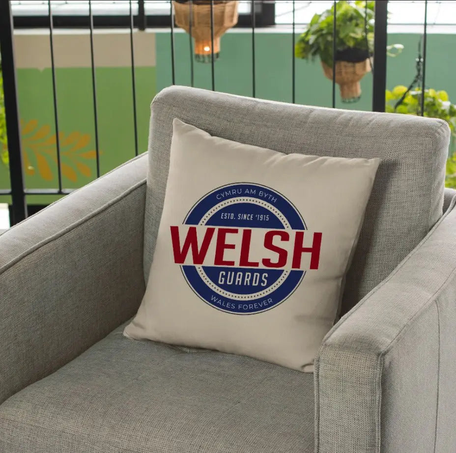 Welsh Guards Retro Cushion Cover - Ideal Stocking Filler redplume