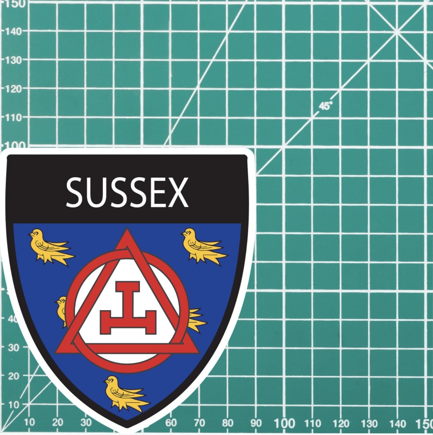 West Sussex Masonic Holy Royal Arch Shield Sticker redplume