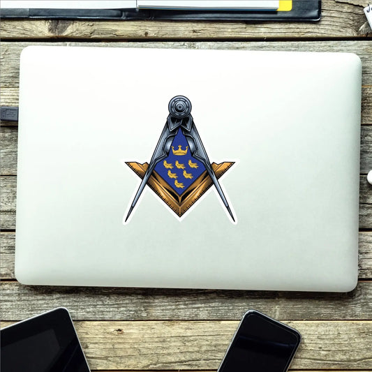 West Sussex Masonic Stickers Square & Compass Union Vinyl Decal redplume