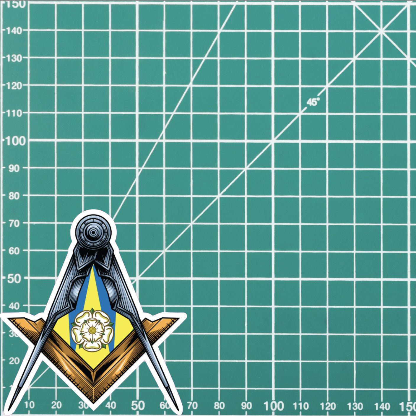 West Yorkshire Masonic Stickers Square & Compass Union Vinyl Decals redplume