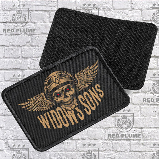 Widows Sons Devils Eyes Velcro Patches for Snapback Trucker Hat - Red Plume