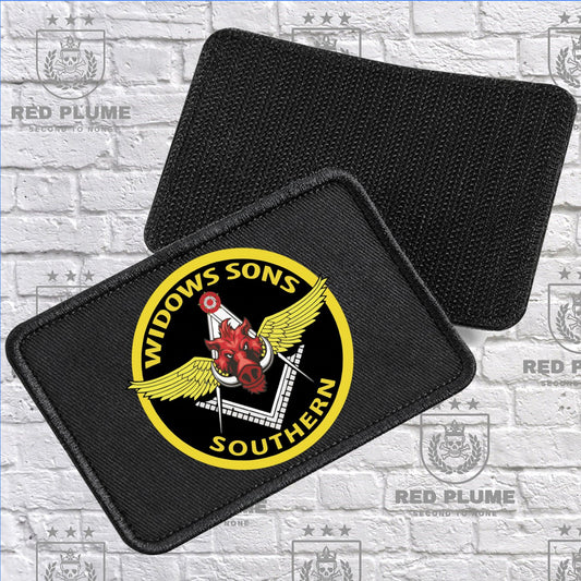 Widows Sons Southern Chapter Velcro Patches for Snapback Trucker Hat - Red Plume