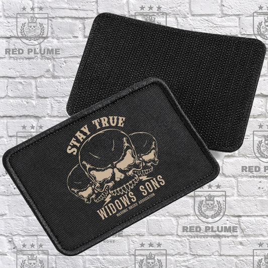 Widows Sons Stay True Velcro Patches for Snapback Trucker Hat - Red Plume